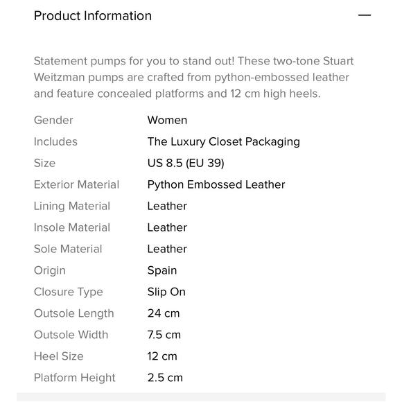 Stuart Weitzman Two Tone Water snake Platform Pumps Size 7.5 - Picture 8 of 13